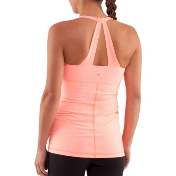 LULULEMON Scoop Me Up TankHeathered Pop Orange / Pop Orange size 4 c026 - Picture 1 of 7